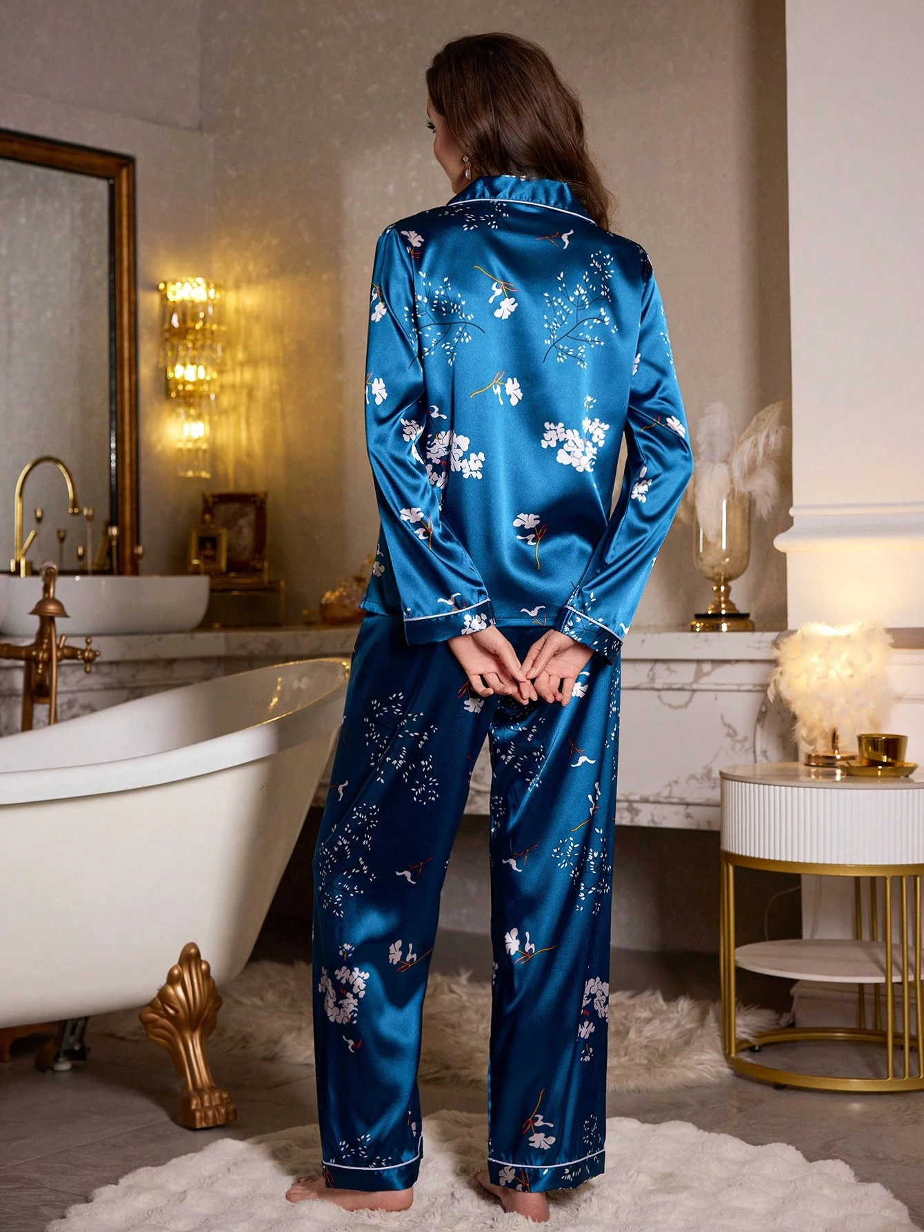 Blue Printed Pajama Set