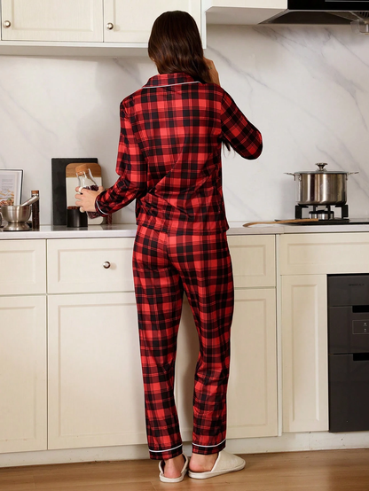 Red Plaid Pajama Set