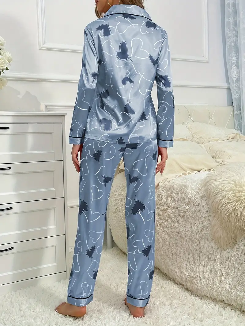 Heart Sky Printed Pajama Set