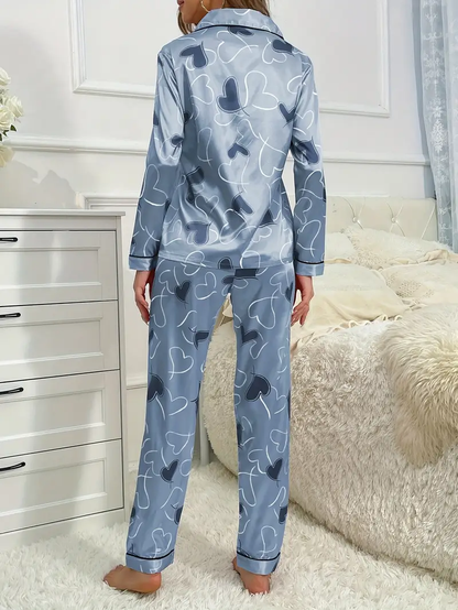 Heart Sky Printed Pajama Set