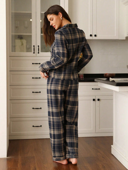Grey Checkered Pajama Set