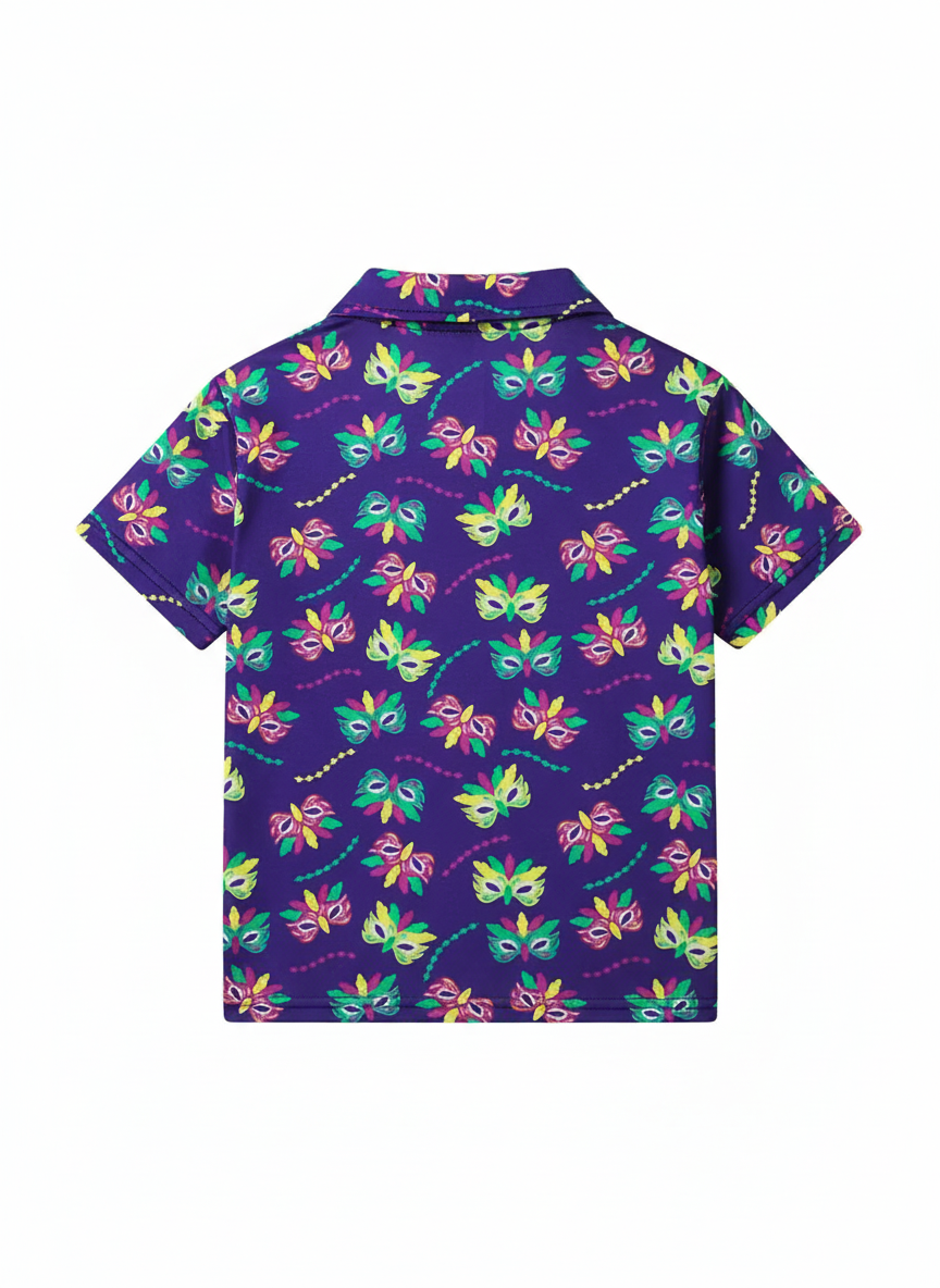 Kids Half Sleeves Printed Polo T-shirts