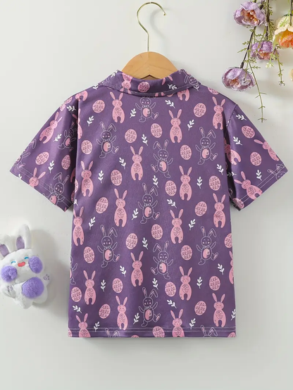 Kids Half Sleeves Printed Polo T-shirts