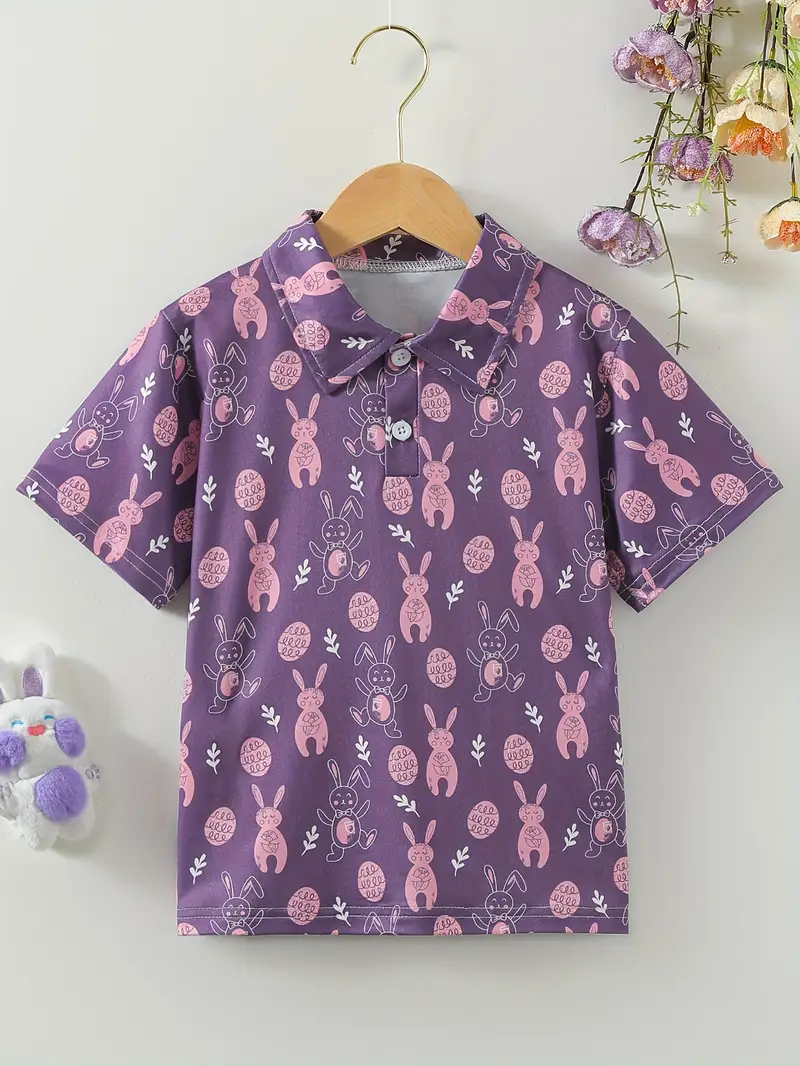 Kids Half Sleeves Printed Polo T-shirts