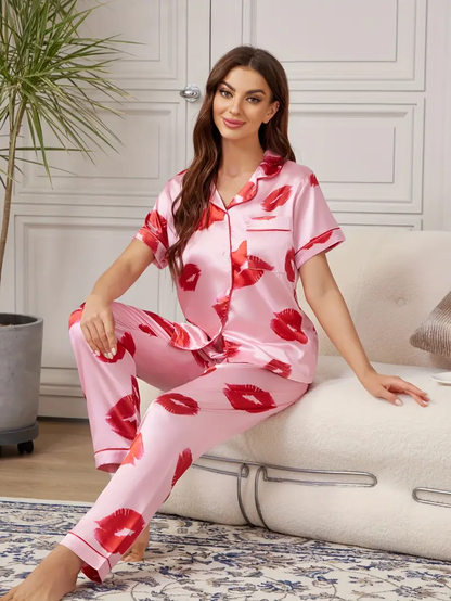 Printed Pajama Set for Womens