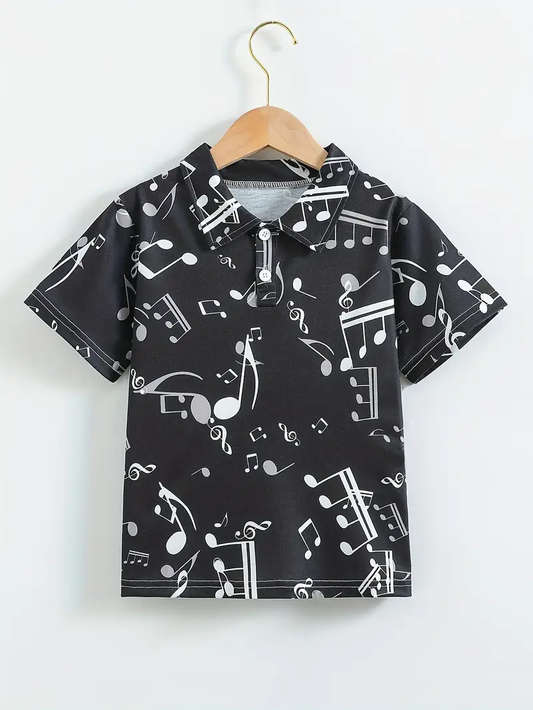 Kids Half Sleeves Printed Polo T-shirts