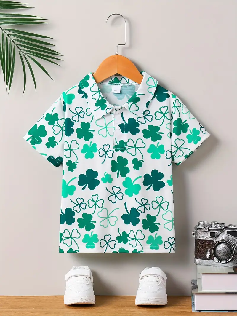 Kids Half Sleeves Printed Polo T-shirts