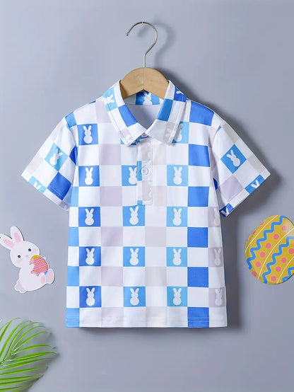 Kids Half Sleeves Printed Polo T-shirts