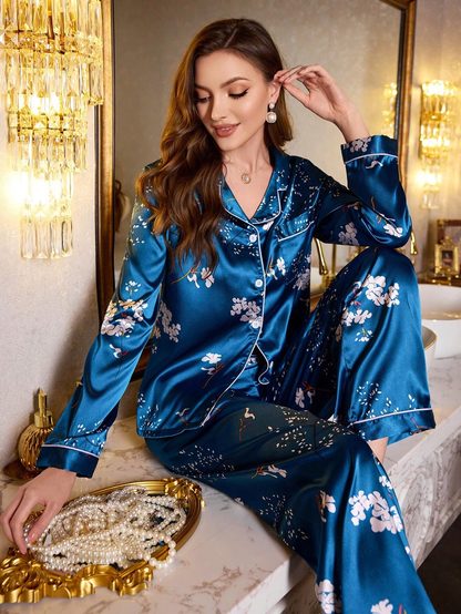 Blue Printed Pajama Set