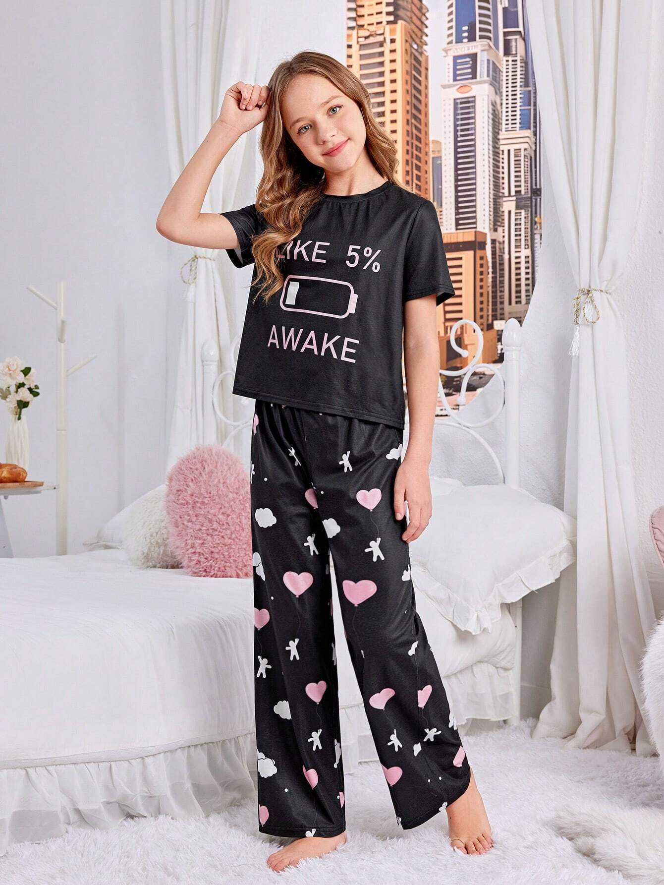 Girls DTF Printed Co-ords Nightsuits