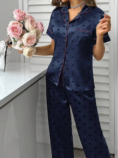 Blue Printed Pajama Set