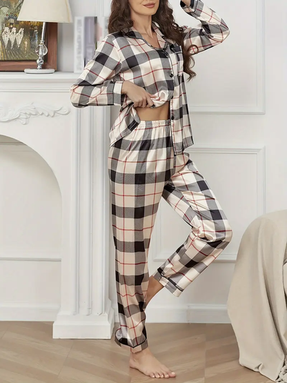 Plain Printed Pajama Set