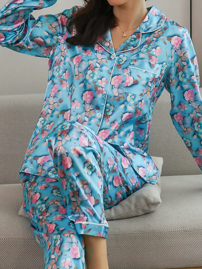 Multicolor Printed Pajama Set
