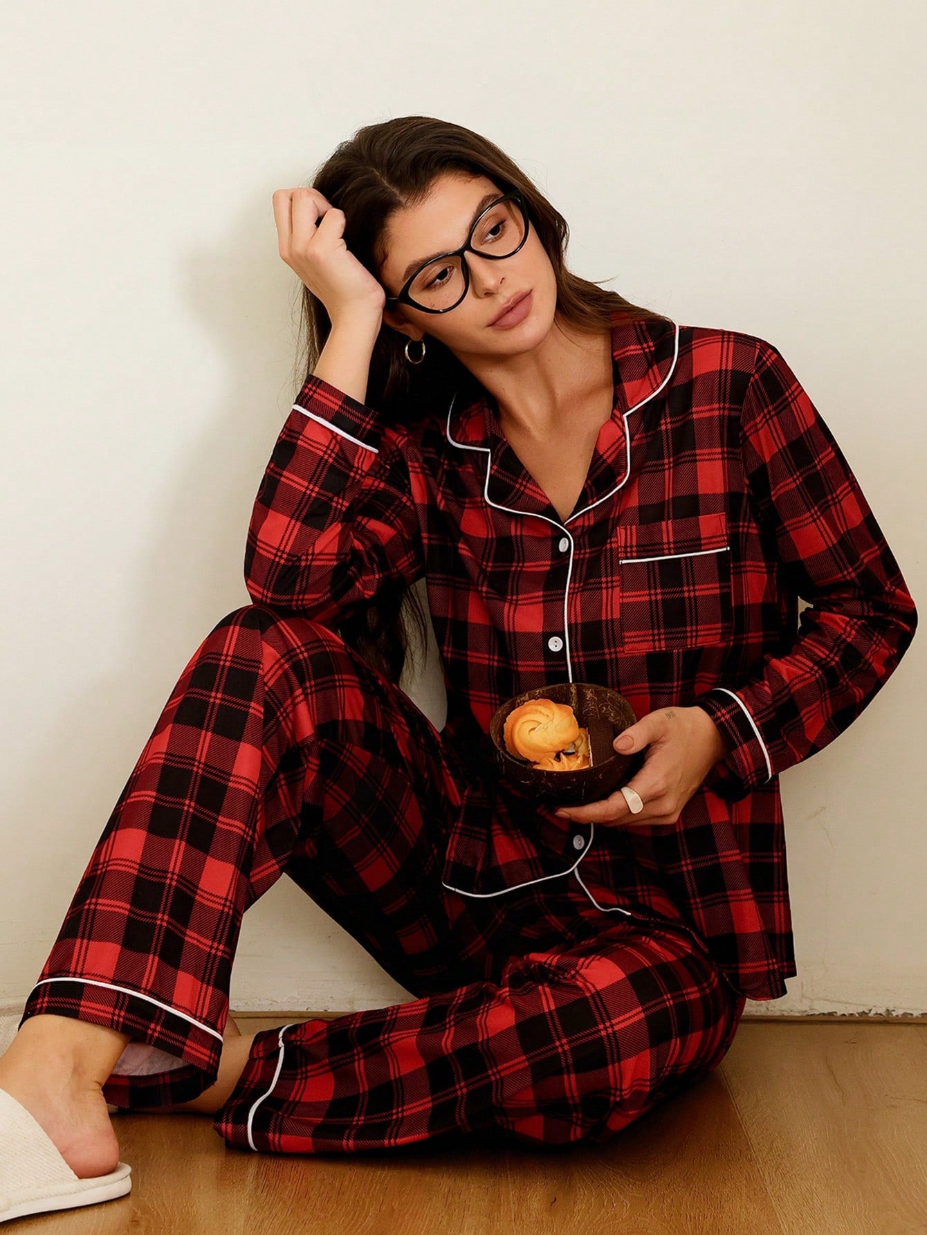 Red Plaid Pajama Set