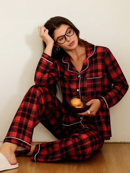 Red Plaid Pajama Set