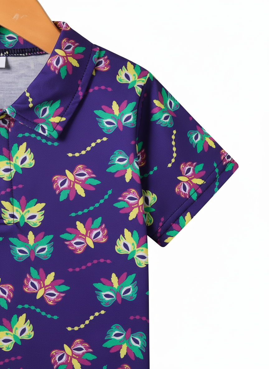 Kids Half Sleeves Printed Polo T-shirts