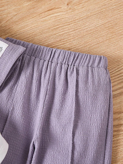 Girls Modern Oversized and  Pant Set ( Blue )