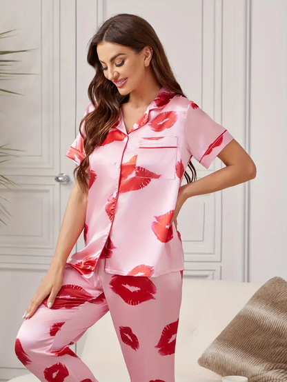 Printed Pajama Set for Womens