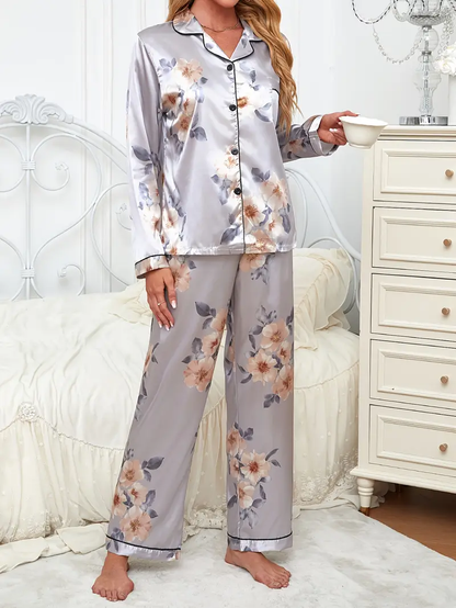 Womens Printed Pajama Set
