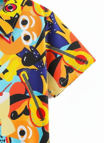 Kids Half Sleeves Printed Polo T-shirts