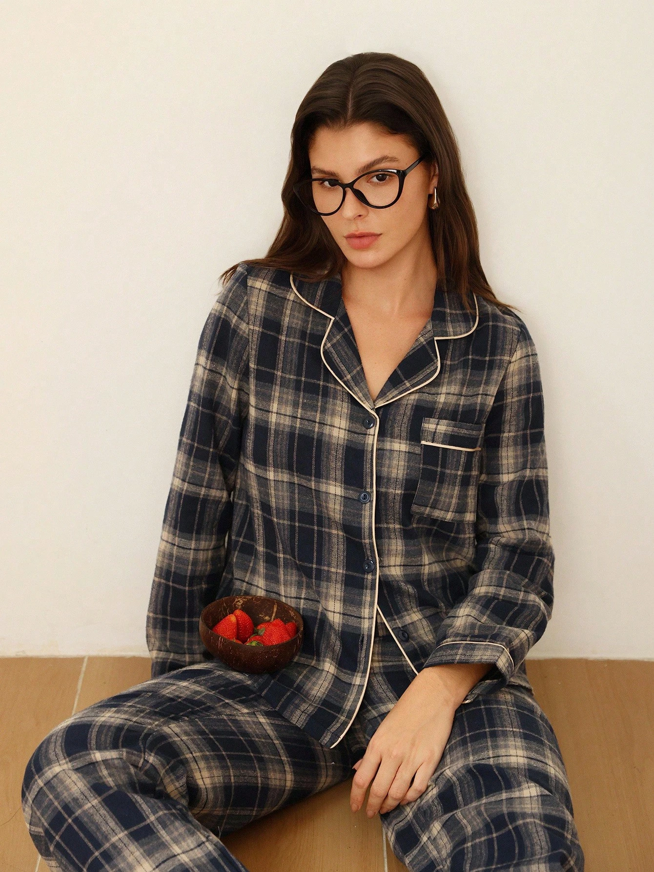 Grey Checkered Pajama Set